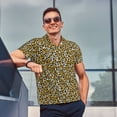 thumbnail image 4 of Yiaed LeopardPrint Men's Short Sleeve Polo Shirt,Golf Polo for Men Three-Button Golf Shirt Athletic Casual Collared T-Shirt- XX-Large, 4 of 7