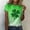Green, variant on Babysbule Fashion Women's Summer St. Patrick's Day Tops Half Sleeve Pullover Solid Color Printed Casual Blouse Tops