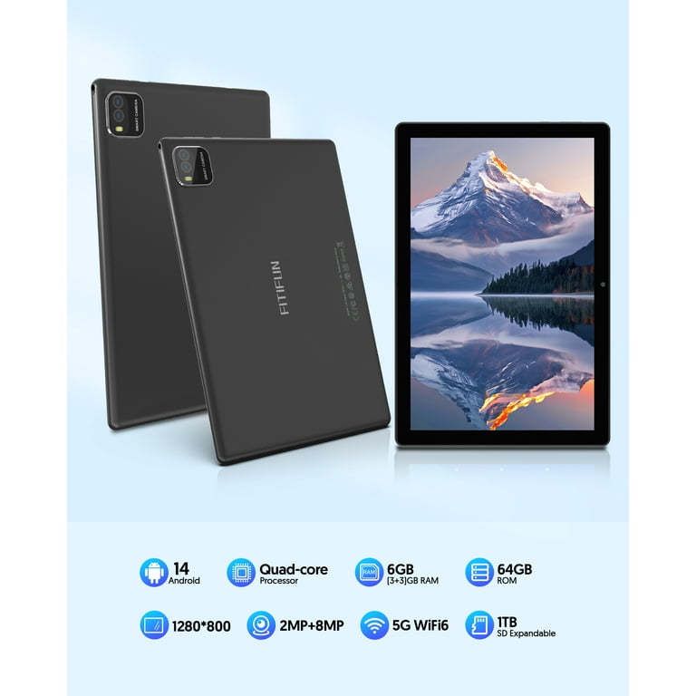 10 inch Android 14 Tablets, 6GB RAM 64GB ROM 1TB Expanded, 6000mAh