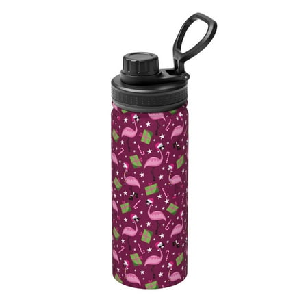

Hirioo Festive Flamingos for 18oz Sports Insulated Kettle for Gym Hiking Camping Running Mountain Bike Outdoor Sports