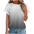 thumbnail image 1 of Plebaso Hauts d'Été pour Femmes T-Shirts à Œillets Mode Décontracté Manches Courtes Blouses Amples Dégradées, 1 of 7