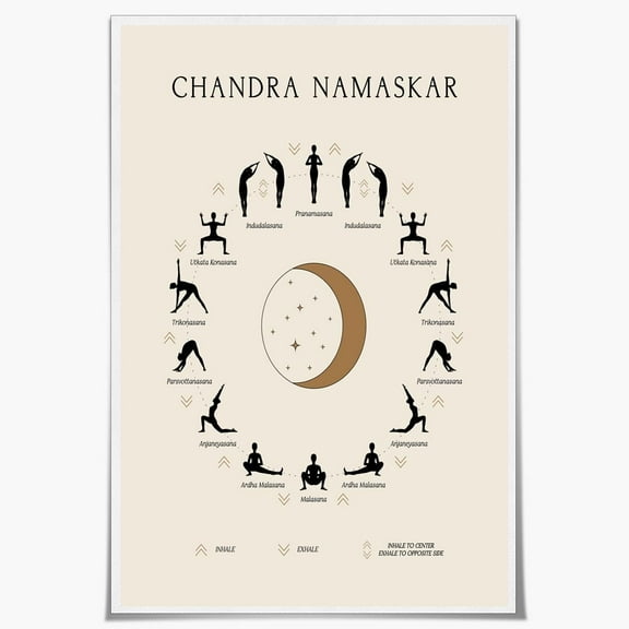 Boho Moon Yoga Wall Decor Art Poster for Spiritual Room Namaste Canvas Wall Art Prints Yoga Poses Room Decor