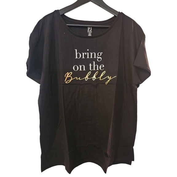 Bring On The Bubbly Graphic Black Relaxed Fit T-Shirt