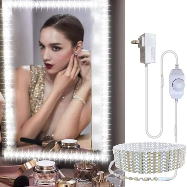 Miroir de maquillage avec lumière Led pliable Stepless Dimmable