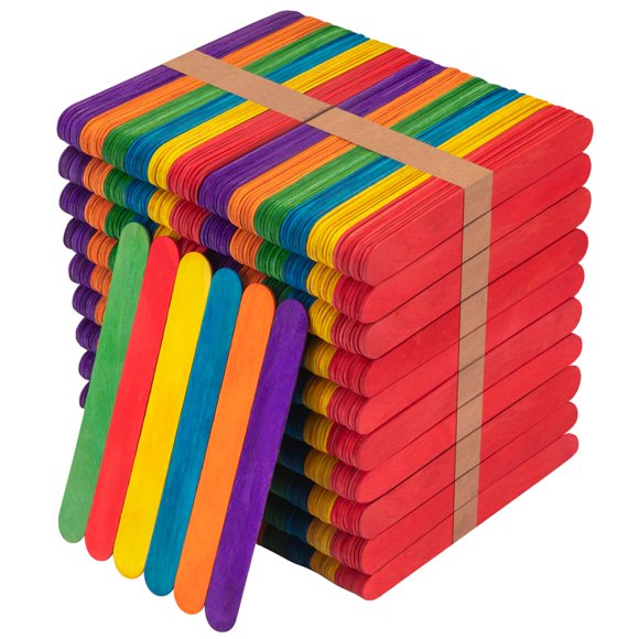 Paleta de madera con forma de arcoíris Craft Sticks WISYOK, 1000 unidades