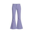 thumbnail image 3 of OOOUM Girls Flare Pants High Waisted Bell Bottom Trousers Solid Casual Pants with Pockets , 13-14 Years, 3 of 7