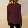 thumbnail image 5 of Women's Slim Fit Cowl Neck Sweater, Ribbed Knit Ruched Top, Long Sleeve Casual Shirt, Solid Color Basic Top, Everyday Wear Tops, Draped Cowl Neck Sweater Wine L, 5 of 8