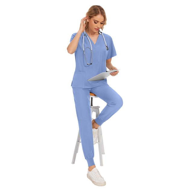 Ropa de trabajo informal de verano para mujer, doctora, clínica de belleza, enfermera, pantalones de manga corta, traje esmerilado