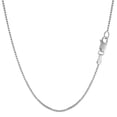 thumbnail image 1 of 10k White Solid Gold Mirror Box Chain Necklace, 1.0mm, 22", 1 of 1