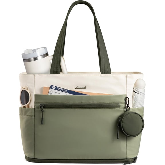 Expandable Laptop Tote Bag 15.6 Inch 33L with Tumbler Holder TSA Compliant