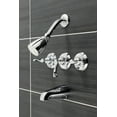 thumbnail image 2 of Kingston Brass KB231FL Royal Three-Handle Tub and Shower Faucet, Polished Chrome, 2 of 3