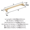 thumbnail image 6 of Amerock Merced 7-9/16 inch (192mm) Center-to-Center Golden Champagne Cabinet Pull, 6 of 7