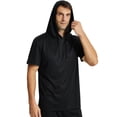 thumbnail image 6 of LNFINTDO Men's Workout Shirts Hooded Quick Dry Short Sleeve for Muscle Gym Exercise Sports Running Cycling Basketball, 6 of 6