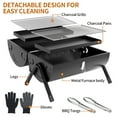 thumbnail image 5 of Capri Portable Charcoal Grill with Chimney, Small BBQ Grill Double Sided BBQ Area, Mini Tabletop Charcoal Barbecue Grill for Outdoor Camping Backyard Party BBQ Cooking, Easy to Carry and Assembly, 5 of 8