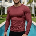 thumbnail image 2 of Men's Long Sleeve T-Shirts Lightweight Super Soft Athletic Crew Neck Tees for Running Lounging Casual Workout Wine, 2 of 6