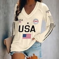 thumbnail image 2 of MEICHEN Summer Usa 250th Anniversary Printed V Neck T Shirt for Women Fashion Patriotic Pullover Top Casual Blouse Graphic Tee, 2 of 4