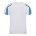 thumbnail image 2 of Just Cool - Camiseta deportiva transpirable tecnología Neoteric™ de manga corta para hombre - Running/Gym/Deporte/Futbol (Blanco polar/Azul zafiro), 2 of 2