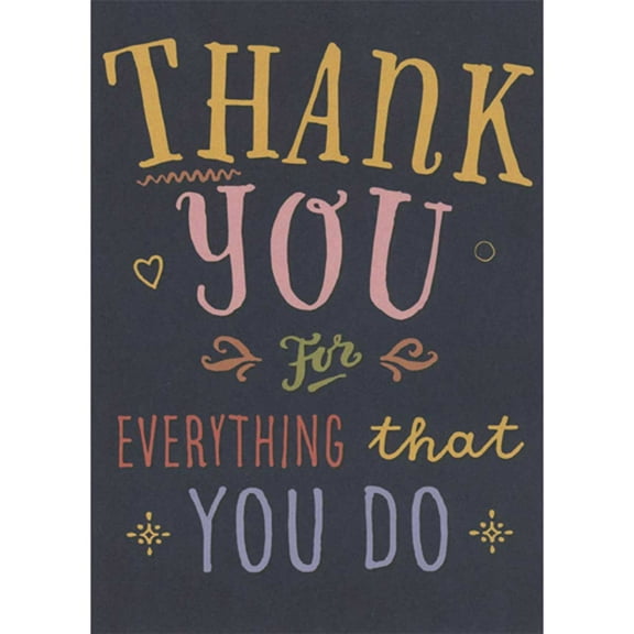 RSVP Thank You For Everything That You Do on Black Background Mother's Day Card for Mom