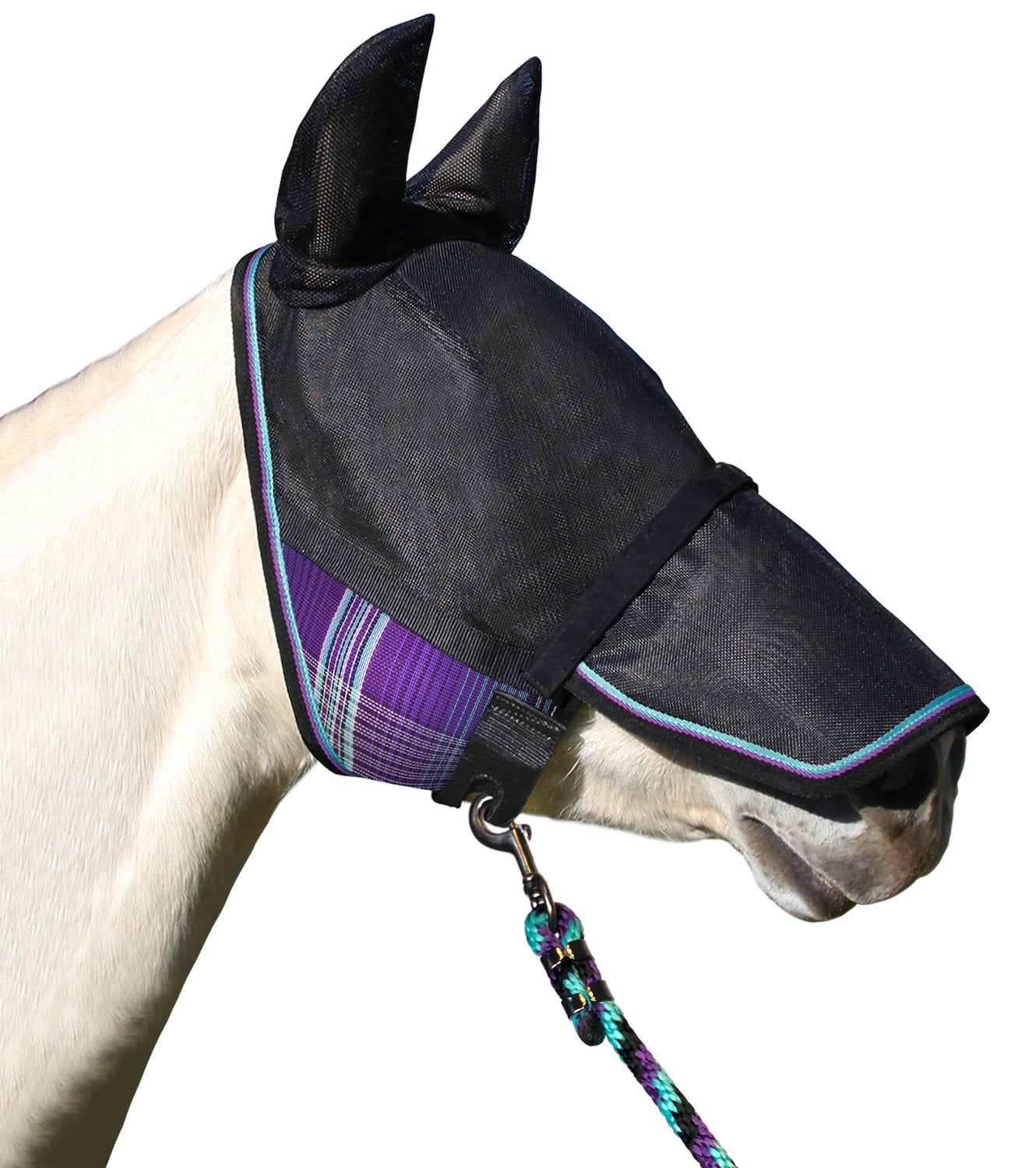 Uviator Deluxe Protective Horse Fly Mask with Ear Cover - Newest UV ...