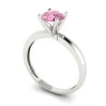 thumbnail image 2 of 1 ct Round Cut Simulated Pink Diamond Solitaire Engagement Ring for Women in 18K White Gold, 2 of 5