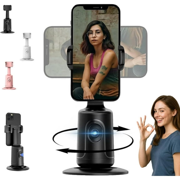 Shoplyhube Smart Facial Recognition Phone Tripod with 360° Automatic Face Tracking is perfect for vlogging, video shooting, and content creation.
