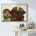 thumbnail image 5 of Christmas 3 Winter Labs - Framed Gallery Wrapped Holiday Canvas - 25 x 37 - Natural Wood Frame, 5 of 8