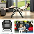 thumbnail image 3 of Lilypelle Ice Silk Zero Gravity Chair, Folding Portable Padded Reclining Lounge Chair with Headrest, Side Table, Supports up to 440lbs,Gray, 3 of 10