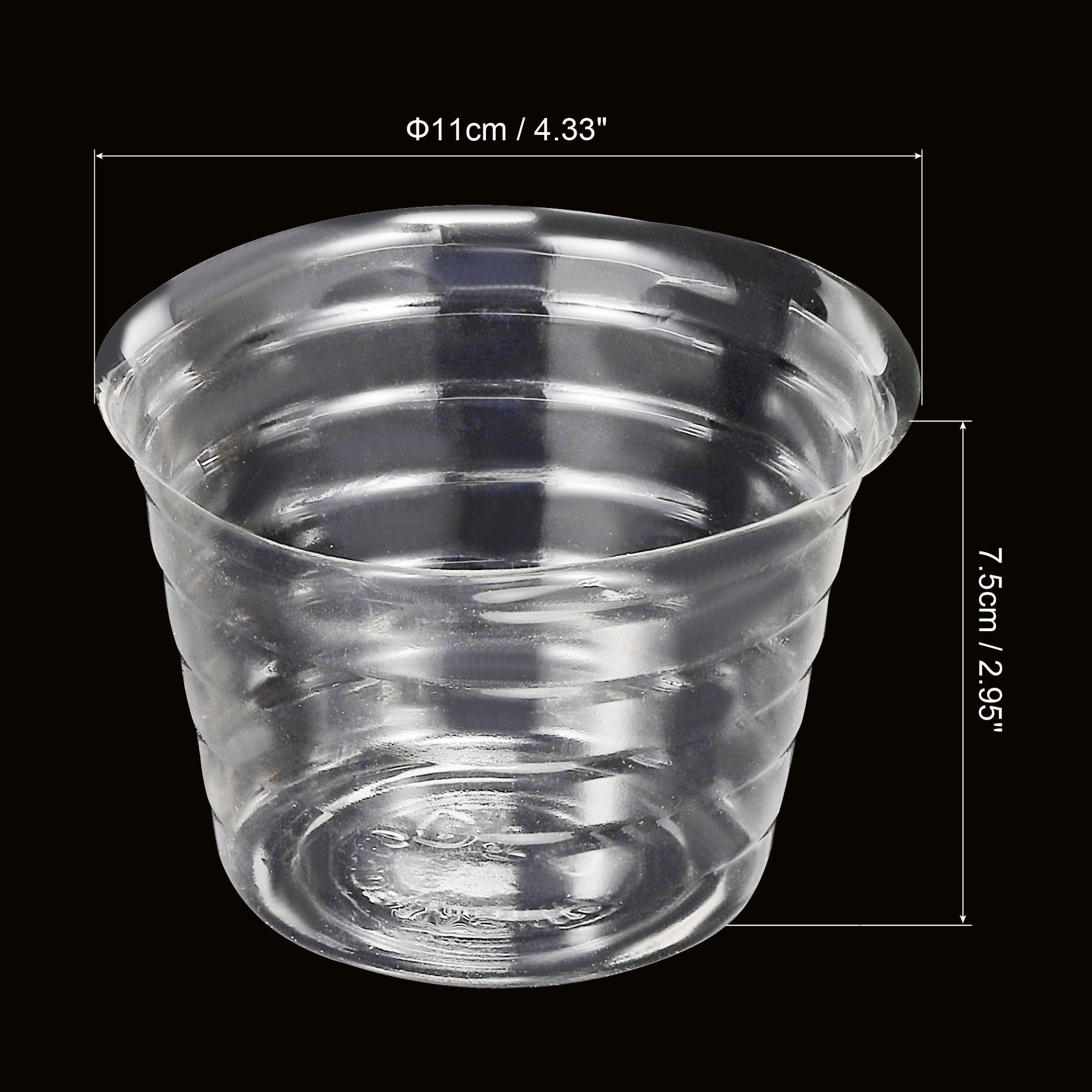 Unique Bargains 4.3" Plastic Round Plant Pot Saucer Flower Drip Tray, Clear 10 Pack