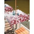 thumbnail image 2 of Outdoor Tablecloth with Umbrella Hole for Patio/Picnic/Party/Camping, Pink Red Eucalyptus Leaves Waterproof Table Cloth Square Cover Washable, Watercolor Spring Summer Botanical (60"x 60"), 2 of 8
