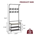 thumbnail image 2 of Ourlova Hall Tree Storage Bench for Entryway, Coat Rack Shoe Bench with Storage Drawer, 5-in-1 Coat Rack Storage Shelf and 8 Hooks, Coat Tree, 2 of 4