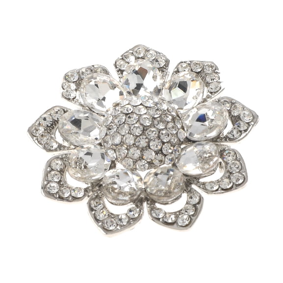 Medium Crystal Flower Brooch