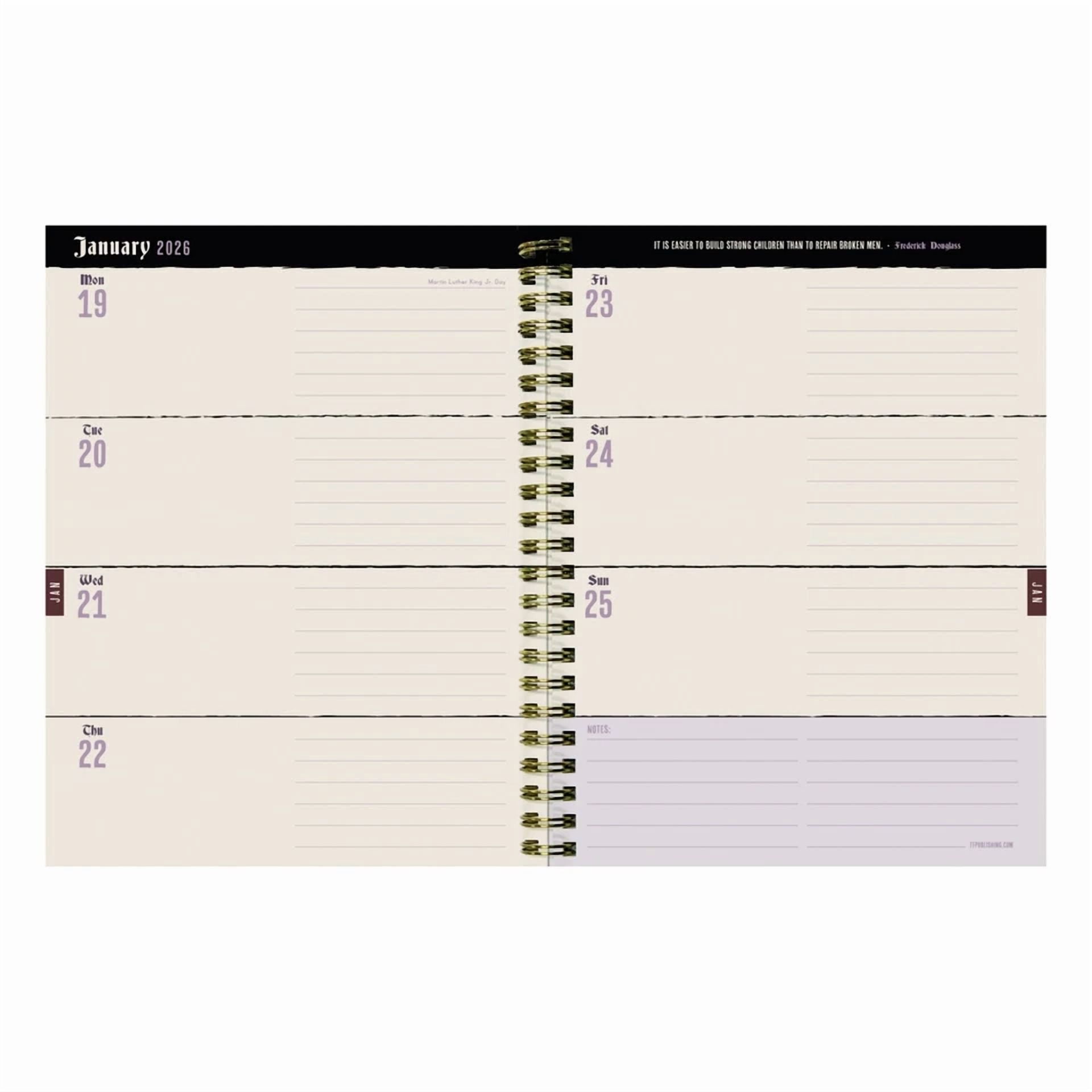 July 2025 - June 2026 Black Velvet Medium Weekly Monthly Planner