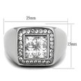 thumbnail image 2 of Luxe Jewelry Designs Men's High Polished Stainless Steel Unique Ring with AAA Grade Cubic Zirconia -, 2 of 4