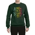 thumbnail image 2 of Wild Bobby, Jesus Is The Way John 14:6 Bible Verse, Inspirational/Christian, Unisex Crewneck Graphic Sweatshirt, Forest Green, X-Large, 2 of 3