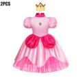 thumbnail image 3 of Disfraz de princesa de melocotón para niños, vestido de actuación de escenario de Margarita y galaxia, traje de fiesta de Halloween de cumpleaños elegante, vestidos de Cosplay, 3 of 5