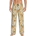 thumbnail image 2 of Kdxio Retro 70s 60s Flower Print Men's Sleep Pajama Pant Lounge Pants with Pockets, 2 of 8