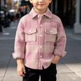 thumbnail image 2 of Edvintorg Toddler Boy Clothes Winter Fashion Plaid Long Sleeve Button up Shirt Jackets Children Casual Outerwear with Pockets 6M-5Y, 2 of 9
