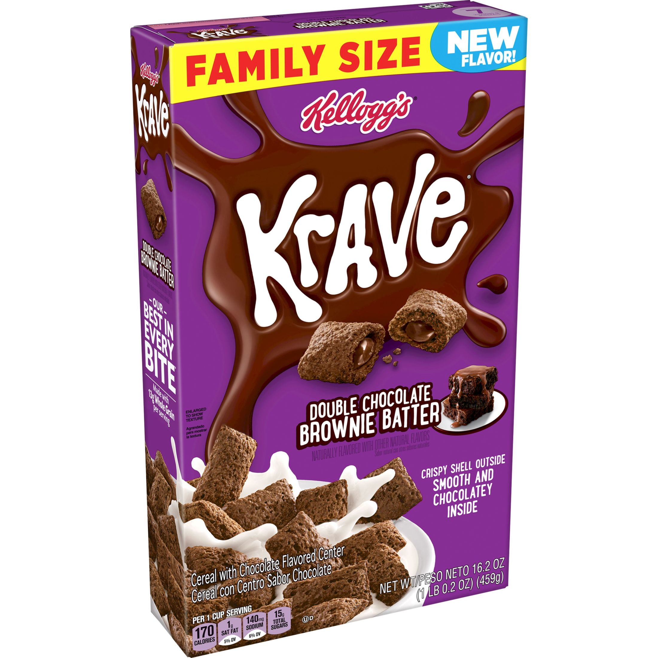 Kellogg's Krave Brownie Batter Cold Breakfast Cereal, 16.2 oz