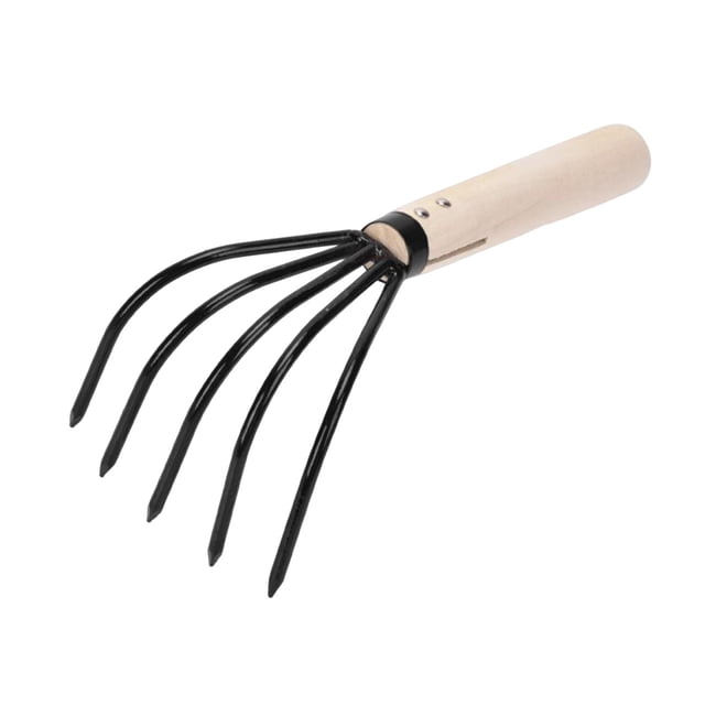 Almencla 5 Tines Garden Rake Claw Rake for Combing Leaves Cultivating Digging Seafood 23cmx10cm