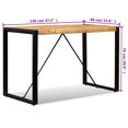 thumbnail image 4 of vidaXL Table à Manger Bois de Manguier Massif Brut 120 cm, 4 of 5