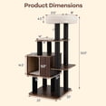 thumbnail image 3 of Gymax 53 5'' Tall Cat Tree for Indoor Cat Wooden Cat Tower Top Perch w/ Soft Padding, 3 of 10