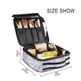thumbnail image 3 of FORMRS Travel Makeup Bag Large Capacity Train Case Cosmetic Organizer with Adjustable Dividers, Pink Daisy, 3 of 8