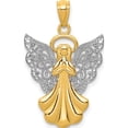 thumbnail image 1 of 14K Yellow & Rhodium With Filigree Angel Pendant (28 X 18) Made In United States d3721, 1 of 6