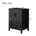thumbnail image 5 of UEV 24" Black Bathroom Vanity with Sink Combo,Modern Vanity with Vessel Sink,Stylish Bathroom Vanity Cabinet,Grooved Doors & Metal Handles,Modern Bronze Round Bowl Tempered Glass Vessel Sink, 5 of 7