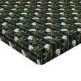thumbnail image 4 of Ambesonne Floral Fitted Sheet, Rose Lover Delicate Artwork, Full Size, White and Army Green, 4 of 5