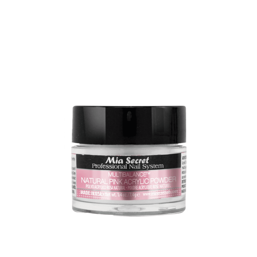 Mia Secret - Liquid Monomer 2oz & Acrylic Powder (Pink, Multibalance Natural Pink, Clear) 0.25oz each - Combo