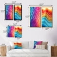 thumbnail image 4 of Designart "Retro Pastel Waves Futuristic Abstraction II" Abstract Shapes Framed Wall Art Set Of 2 - Transitional Multicolor Gallery Wall Frame Set For Home Decor, 4 of 6