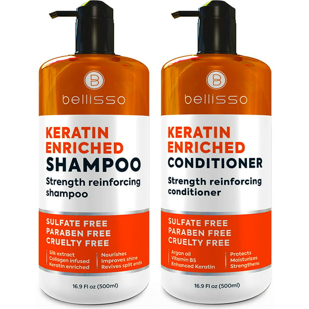 Keratin Shampoo Set - Sulfate Free Deep with Morrocan Argan Oil - Anti Frizz for Dry Hair and Shine - Walmart.com