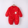 thumbnail image 2 of Baby Girl Boy Calendar Chinese New Year Onesie Kimono Tang Suit Red Long Sleeve Romper Jumpsuit Outfits, 2 of 4