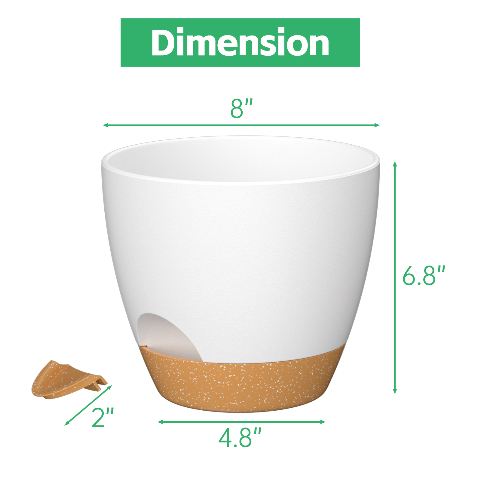 Fiason 8 Inch Self-Watering Planters, White 2 Pack photo 2